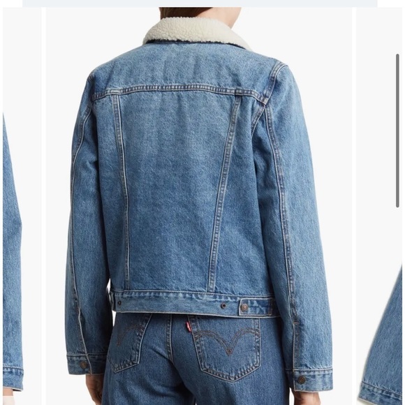 Levi's® Original Faux Shearling Lined Denim Jacket STELLAR SPECTRA TRUCKER S - Picture 4 of 4